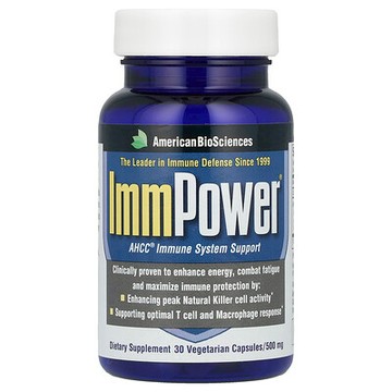 American Biosciences, ImmPower®，AHCC® 機體抵抗系統幫助，1,000 毫克，30 粒素食膠囊（每粒膠囊 500 毫克）