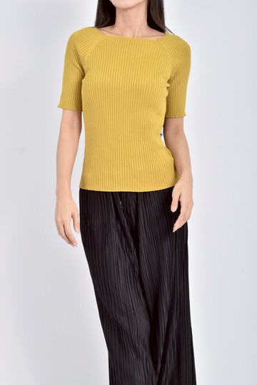 (S) grl正肩黃色短袖上衣