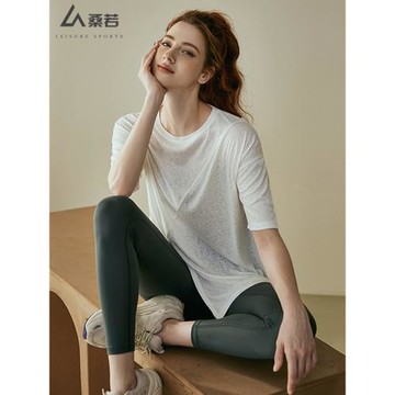 瑜伽服女夏季普拉提訓練專業健身上衣短袖罩衫寬松跑步運動T恤