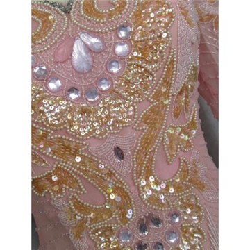 魅惑實拍意大利原單重工真絲手工流蘇釘珠復古修身晚宴禮服連衣裙