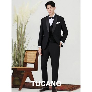 啄木鳥塔士多宴會高級感西裝禮服男士正裝婚禮新郎修身西服套裝