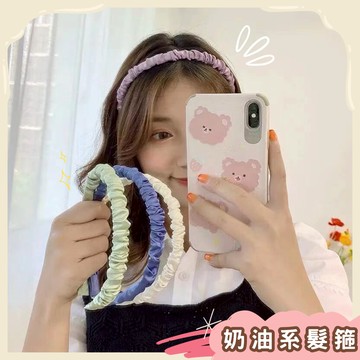 【粉紅菲菲】超仙法式少女碎花髮箍女洗臉可愛百搭外出珍珠頭箍復古水鑽髮飾 38-0194