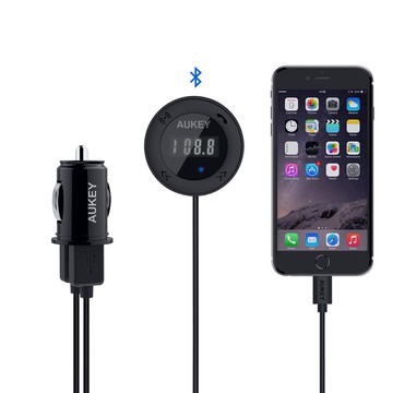 德國aukey 4 1車用fm藍牙音樂接收器藍芽分享器廣播發射器免持聽筒 松果購物 買不完的生活好物 Line購物