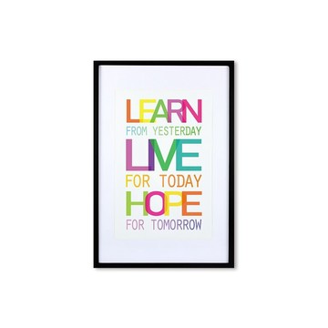 裝飾畫相框 Quote Series Learn Live Hope 黑色框 63x43cm