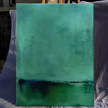 【含稅/免運】 手繪油畫綠色裝飾畫客廳玄關現代壁畫手工抽象無框畫酒店民宿掛畫