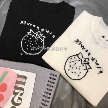 一眼看上，試穿巨減齡！氣質手工草莓鉤花羊毛針織衫短袖T女春夏