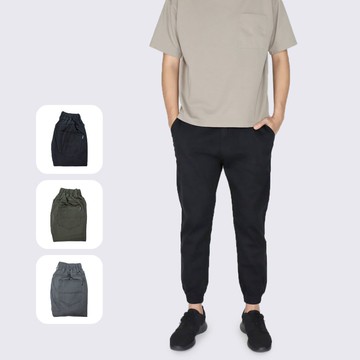 超柔棉彈力修身束口褲－黑色