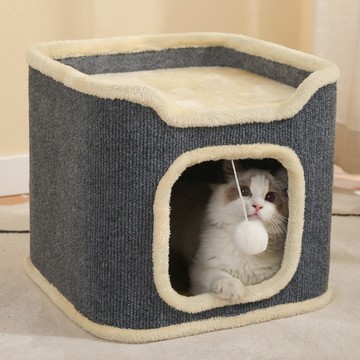 人寵共用家具 【銳壹達】貓爬架 貓窩貓樹一體 貓窩桶 封閉式冬季貓屋 可拆卸多層耐磨劍麻桶 密度板 紡織物 劍麻 輕奢