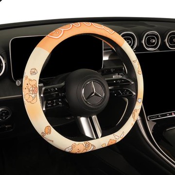 可愛卡通小熊小兔窩網布四季汽車方向盤套適用于本田飛度思域凌派