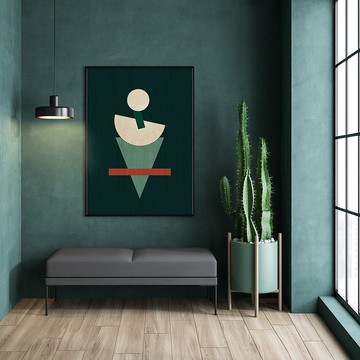 天秤上的重量 - 幾何掛畫/墨綠色/侘寂風/居家佈置