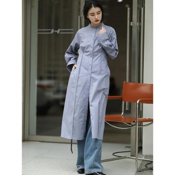 杉賦原創【無人之境】百搭多用中長款風衣女2023新款高貴氣質外套