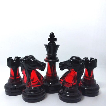 現代樹脂棋子與棋盤|特大號尺寸 7 厘米 |環氧樹脂