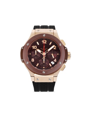 Hublot - 2011 pre-owned Big Bang 41mm - unisex - Rubber/Rose Gold - One Size - Brown
