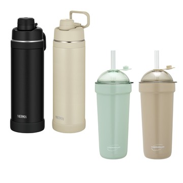 【THERMOS膳魔師】保溫瓶1000ml+【THERMOcafe' 凱菲】吸管保溫杯900ml優惠組