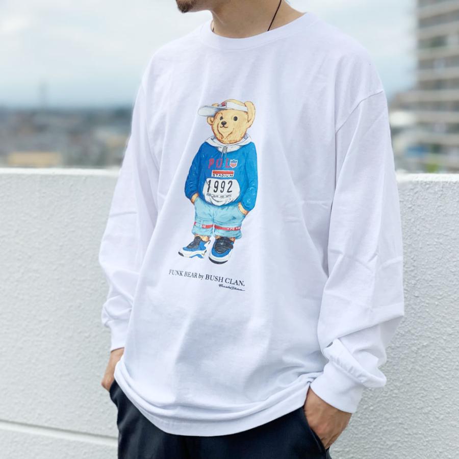 全2色 ブッシュクラン BUSH CLAN ロンT Tシャツ FUNK BEAR 90's BEAR L