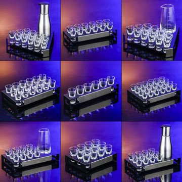 不銹鋼子彈杯架KTV酒吧酒杯架吞杯B52一口杯shot烤黑杯架白酒杯托