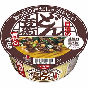 日清 あっさりおだしがおいしいどん兵衛 4種の具材が入った肉だしうどん 72g *12個