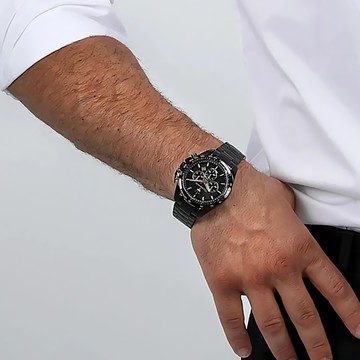 Maserati 瑪莎拉蒂 Traguardo 長征終站系列 R8873612048 黑金 熊貓款 防水100米 石英腕錶