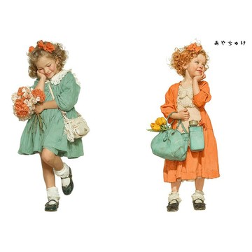 【4 月新品 1】08-121-0093 人物貼紙 春季復古