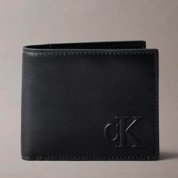 Calvin Klein 立體CK男士皮夾 短夾 平滑真皮 男夾 皮夾 短夾 錢包 C48702 黑色CK(現貨)▶指定Outlet商品5折起☆現貨【送禮首選★APP下單點數4倍送】