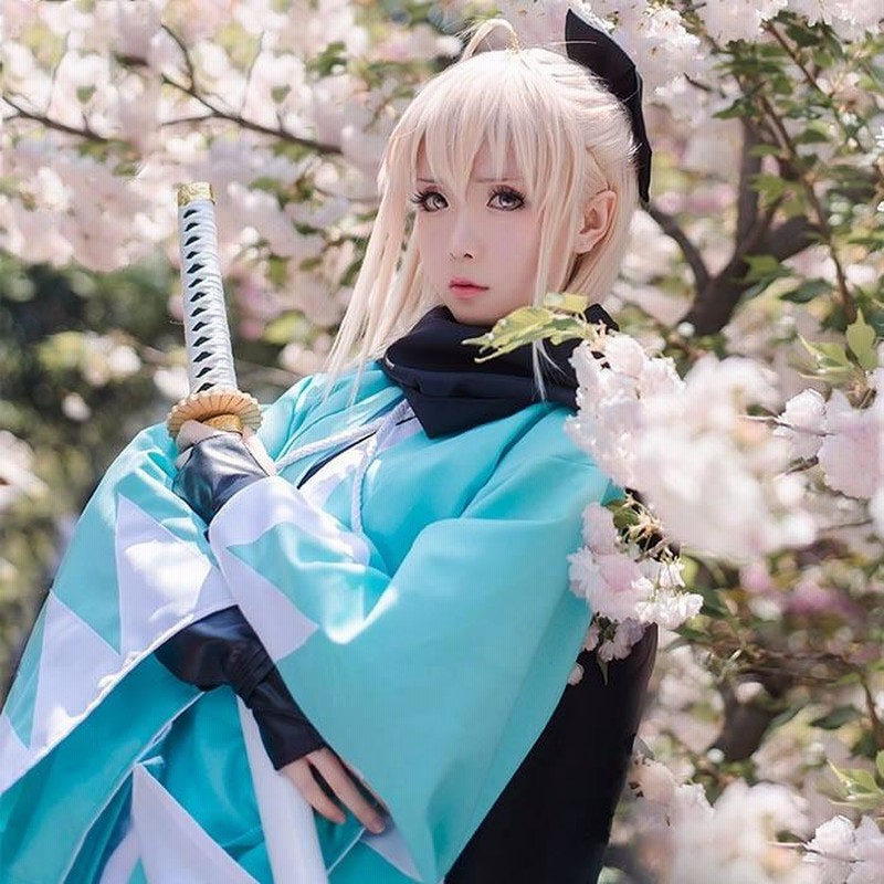 桜の恋製 Fate FGO 沖田総司 新選組 通常衣装 コスプレ S-