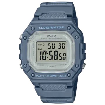 CASIO卡西歐 W-218HC-2AV 繽紛多彩經典數位錶 / 藍 43.2mm