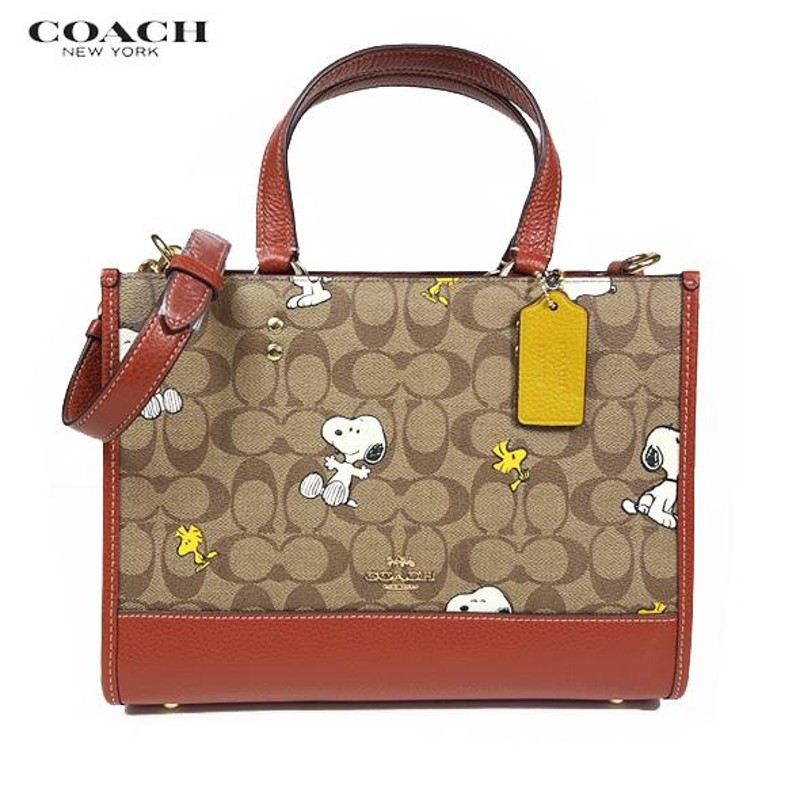 COACH X PEANUTS コーチ スヌーピー コラボ ショルダー トート バッグ シグネチャー スヌーピー ウッドストック CE862 新作  新品 | LINEショッピング