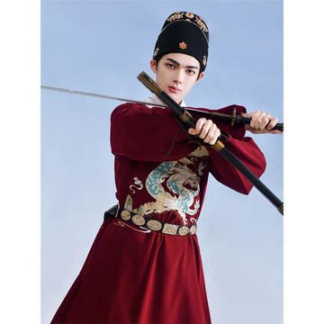 青龍圓領袍丨如夢霓裳原創唐制漢服男裝小袖重工中國風刺繡春秋季