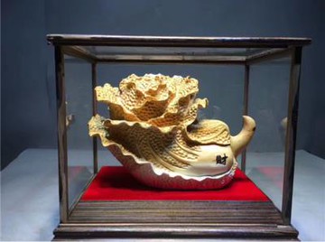 定制            太行崖柏白菜百財擺件木根雕招財門店開業如意老陳化料送禮玻璃框1入