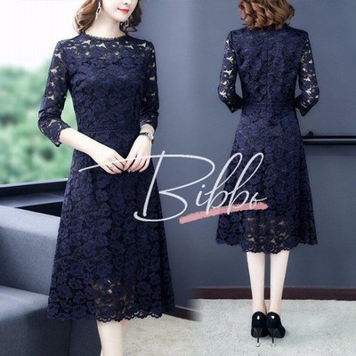 ワンピース レディース レース オシャレ ロングワンピース レース 黒 ワンピース 春秋 長袖 上品 チュニック 大きいサイズ 代 30代 40代 50代 通勤 通販 Lineポイント最大get Lineショッピング