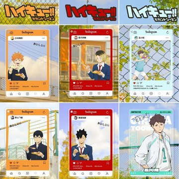新品推薦✨排球少年週邊閤影透卡日嚮翔陽影山研磨及川亞剋力拍立得鐳射小卡 交換禮物 拍立得小卡 排球少年排球少年