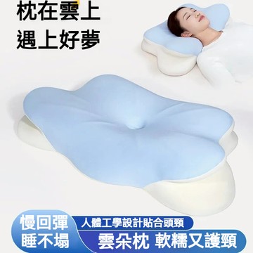 護頸枕 安睡枕 雲朵枕 防落枕 枕頭 記憶枕 助眠枕記憶枕 4D記憶枕 慢迴彈人體工學記憶枕 蝶型雙嚮記憶枕 助眠枕
