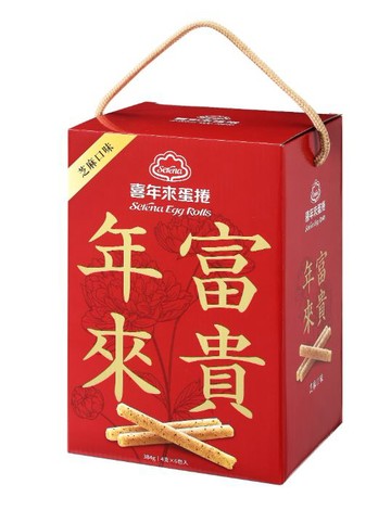 喜年來大發蛋捲禮盒 芝麻384G
