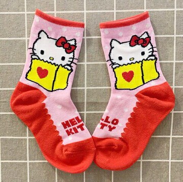 【震撼精品百貨】Hello Kitty 凱蒂貓 三麗鷗 KITTY兒童襪子(14 19CM)-粉讀書#04510 震撼日式精品百貨
