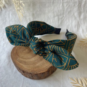 髮箍/兔耳髮箍/和風相框-墨綠