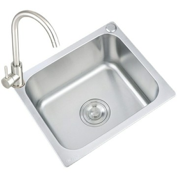 304不銹鋼水槽單槽套餐 廚房洗菜盆小號洗手碗池陽臺下洗衣大單盆[DD160109]