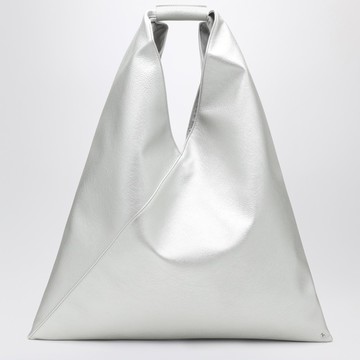 Medium Japanese bag in silver eco-leather