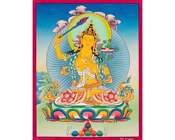 手繪文殊菩薩唐卡藝術