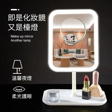 🔥台灣出貨🔥 led化妝鏡帶燈臺式網紅女補光小鏡子ins風宿舍桌面便攜小型梳妝鏡