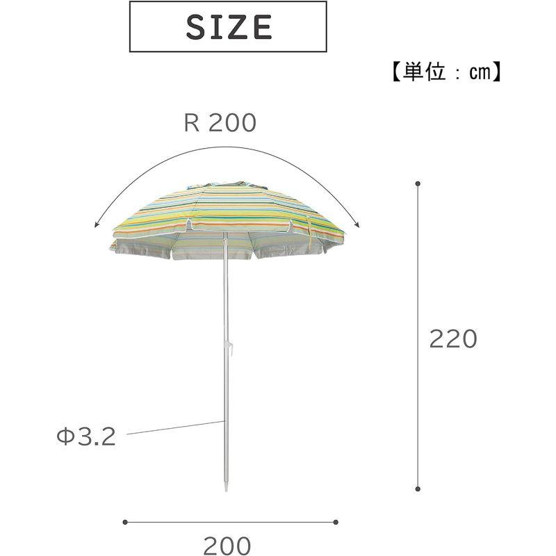 武田コーポレーション ビーチ・海・レジャー・傘 グリーンストライプ 200×200×220? アルミパラソル2000 ALP-2000GRS