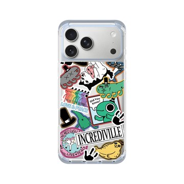 iPhone 17 Pro Max ClearX (MagSafe 兼容) 冰透藍 - 怪奇事物所 Incrediville - 怪奇貼紙簿