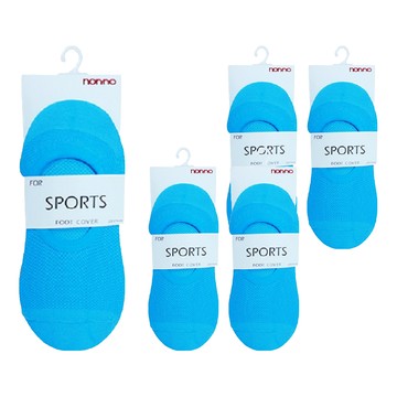 non-no 儂儂 素色隱形襪 95%尼龍  22~24cm  水藍色  5雙