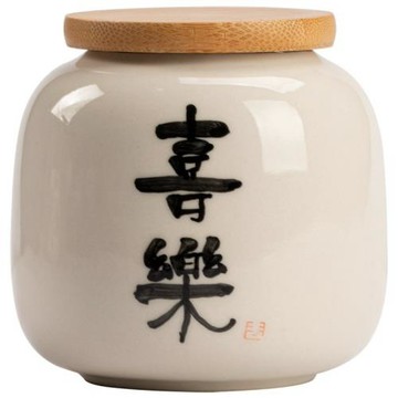陶瓷茶葉罐小號草木灰手寫密封罐家用復古小茶罐儲茶罐便攜茶葉盒