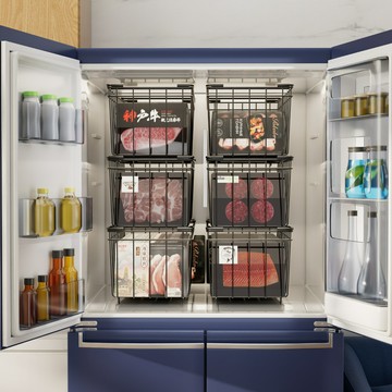 冷櫃收納籃掛筐可摺疊食品筐冰櫃置物架通用雪糕丸子置物筐分類筐