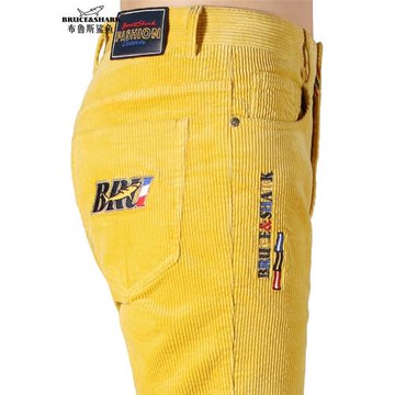 秋冬款燈芯絨褲子男厚寬松休閑褲布魯斯鯊魚潮牌大碼男士直筒長褲