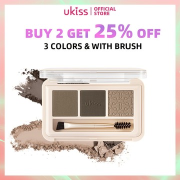 Ukiss 三色眉粉防水持久自然眉帶帶免費刷子4g
