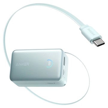 ANKER 自帶伸縮線行動電源 10000mAh 45W  A1638  新芽綠