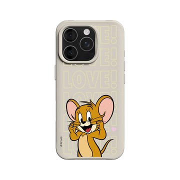 iPhone 16 Pro SolidX 貝殼灰 - 湯姆貓與傑利鼠 Tom and Jerry - 傑利鼠愛心