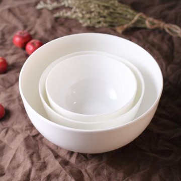 陶瓷碗套裝大湯碗面碗飯碗 創意白色日式中式碗 廚房家用骨瓷餐具