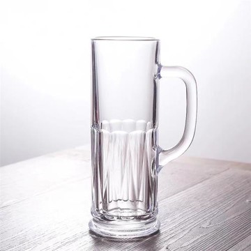 現貨供應啤酒杯玻璃杯600毫升帶把啤酒杯淑女把杯可印刷logo